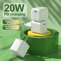 Adaptador Ice Square PD 20W Cargador Usb Tipo C Tipo-c Carga rápida UE EE. UU. Enchufe Mini Usbc Cargador de pared Cable Ladrillo Cubo