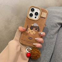 Nouveau Design mignon ligne West Highland chien couverture pour iPhone 15 16 Pro Max coque de téléphone en cuir marron coque de protection Anti-chute