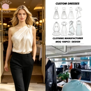 Blusa de Alta Costura para Mujer, de un Solo Hombro, sin Mangas, con Decoración Fruncida, Servicio Personalizado, para Fiesta, Oficina, Uso Diario - Product Image 1