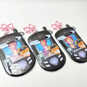 Étui de collecte de photos en forme de téléphone design Corée pop stars Porte-cartes en pvc Porte-cartes photo Kpop