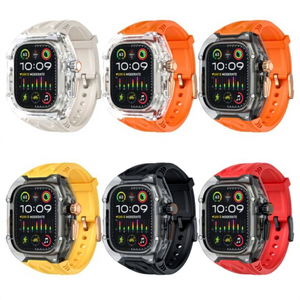 สายนาฬิกาสแตนเลส S11 ขนาด 20 มม. ตัวเรือนใส สำหรับนาฬิกา IWatch รุ่นที่ 10 แบบดัดแปลงสไตล์ริชาร์ด แรมโบ - Product Image 1