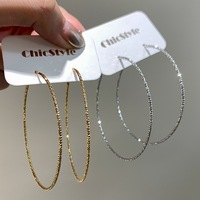 Grandes boucles d'oreilles créoles en fer électroplaqué, style Instagram, exagérées, pour femmes, style urbain, tendance