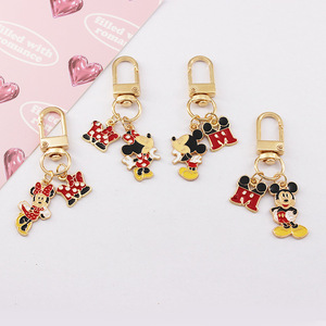 Llavero de Metal con Diseño de <span class=keywords><strong>Mickey</strong></span> y Minnie Mouse, con Estuche para <span class=keywords><strong>AirPods</strong></span>, Anillo para Llaves, Diseño de Dibujos Animados - Product Image 1