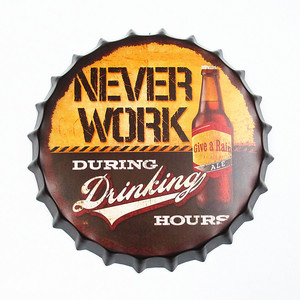 High Quality DRINK <strong>BEER</strong> Dia30CM Bottle Cap Metal <strong>Sign</strong> Custom Vintage <strong>Beer</strong> Cover Wall Plaque Club Bar Pub Home Wall Decoration - Product Image 3