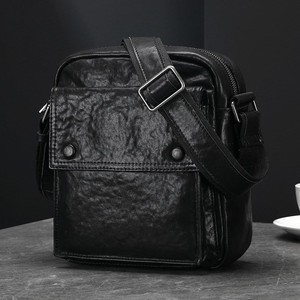 Genuine Leather Men's Shoulder <b>Bag</b> Black Large Capacity Crossbody Messenger <b>Bag</b> For Everyday Use Business Casual Style - Product Image 2