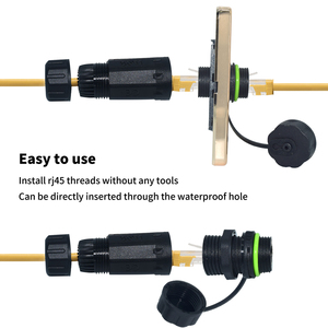 YXY Ip68 방수 rj45 확장 변환기 남성 여성 전기 커넥터 M20 차폐 커플러 야외 - Product Image 5
