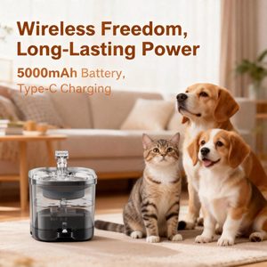 OEM 2L Intelligenter Sensor Kabelloser Haustier-Wasserbrunnen Batteriebetriebener Automatischer Katzen- und Hundewasserspender - Product Image 5