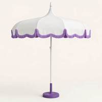 Nouveau Parasol Pagode Bohème Personnalisé 2026 Grand Noir et Blanc avec Bordure Festonnée, Franges et Pompons, Résistant au Vent, pour Hôtels, Jardins et Terrasses