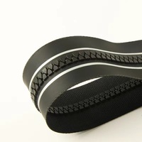 Fermeture éclair en plastique noir avec sangle réfléchissante, glissière à anneau en O de grande taille, fermeture éclair en résine imperméable pour vestes et sacs