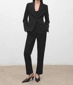 2025 Women's All-Match Solid Pattern Long Sleeve Blazer for Spring Summer Casual Suit Jacket Button <b>Cushion</b> Knitted Weaving - Product Image 2