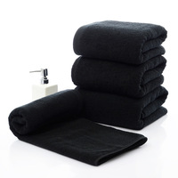 Serviette de bain noire 50x90, grande taille, pour coiffeur, 100%, accessoires
