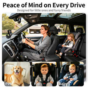 Kits de surveillance pour bébé et animaux de compagnie de qualité supérieure, moniteur de voiture avec vision nocturne et deux caméras de 5 pouces pour la sécurité des enfants YB-502CA 5 pouces Double écran - Product Image 3