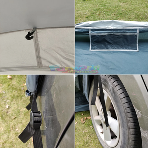 Portable Camp Camping En Plein Air Tente Auvent Voiture Tente Grand Oxford Pvc Tissu Une Vie Deux Chambres Tente Pour 4 Personnes Glamping - Product Image 5