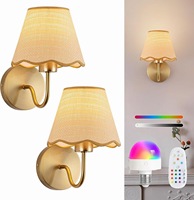 Lampe murale rétro, lampe de décoration intérieure minimaliste créative, lampe de chevet pour chambre à coucher, hôtel, luminaires muraux sans fil pour la maison