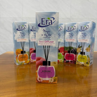 Diffuseur de parfum en rotin Era avec bâtonnets, flacon en verre, arôme diffuseur multi-usages, parfum pour voiture et bureau, durable, écologique, décoratif