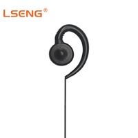Casque radio bidirectionnel LSENG avec crochet d'oreille flexible en C, clip robuste PTT compatible Kenwood TH-D74 TH-F9 NX-3220 NX-3320 TK-2207 TK-378