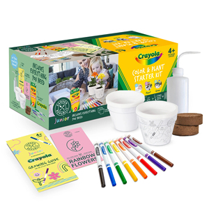 Kit de Jardinage Créatif pour Enfants : Pot de Coloriage DIY, Cadeau Idéal - Garden Republic Jnr <span class=keywords><strong>Crayola</strong></span> Color & Plant Starter Kit - Product Image 1