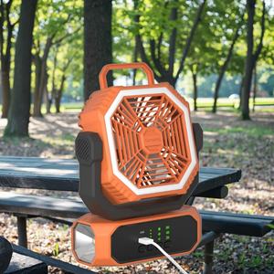 Ventilateur portable intelligent personnalisable 20000 mAh avec chargement USB, grande capacité, moteur sans balais, tête oscillante et éclairage pour le camping et l'extérieur - Product Image 3