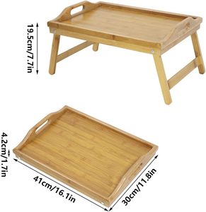 Bán buôn tre giường Khay bảng với gấp chân, tùy chỉnh tre giường có thể gập lại bàn với dễ dàng lưu trữ cho bữa ăn sáng và đọc sách - Product Image 4