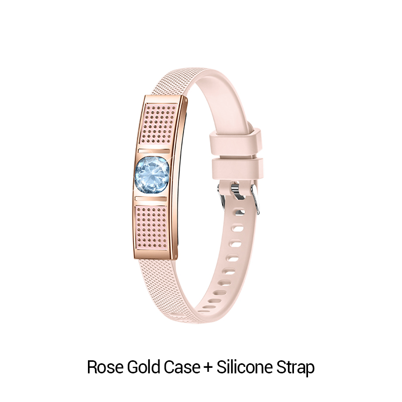 Boîtier en or rose + bracelet en silicone