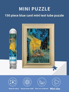 Mini puzzle personnalisé 150 pièces Tube à essai en papier bleu pour carte Jouet adulte anti-stress portable EVA avec logo à offrir - Product Image 5