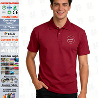 Polo Homme en Polyester à Col Polo Séchage Rapide Couleur Unie, Étiquette Tissée et Logo Sérigraphié Personnalisables, Vente en Gros