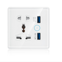 Enchufe Inteligente WiFi Tuya, Enchufe Universal para UE y Reino Unido, Carga Rápida 3.0, Puerto B, 16A, Compatible con Alexa y Google Home