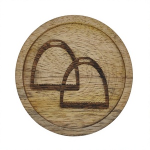 Horse Stirrup Logo Print Natural Coaster and <b>Placemat</b> Durable Quality <b>Wooden</b> Coaster Tableware Tea Coffee Display Mats & Pads - Product Image 1