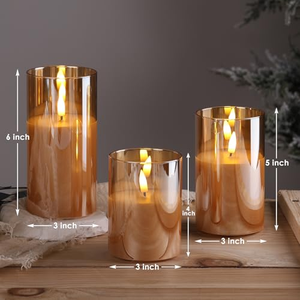 Bougie LED sans flamme rechargeable avec télécommande, mèche 3D en verre, avec câble de charge pour la décoration de Noël à la maison - Product Image 4
