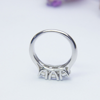 POLIVA 925 vente en gros d'argent Sterling CZ pierre anneaux de mariage trois pierres conception de mariage solide en argent Sterling bague en diamant