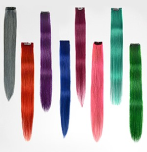 Extensions de cheveux à clips Remy de 18 pouces, 100% cheveux humains naturels, 1 pièce, lisses, mèches colorées, postiches à clips - Product Image 2