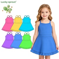 Robe d'été pour filles à bretelles spaghetti croisées dans le dos, avec ourlet à volants, pour enfants et tout-petits, idéale pour le yoga