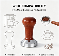 Tasseur à expresso en bois 51 mm 53 mm avec base plate en acier inoxydable pour café à domicile