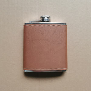 Kan Laserlogo Heupkolven Zijn 6Oz Lederen Roestvrijstalen Heupfles Met Wikkellederen Hoes - Product Image 6