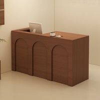 Comptoir de réception moderne pour salon de beauté avec caisse enregistreuse, table de réception marron économique pour bureau
