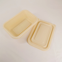 Vaisselle jetable biodégradable de récipient de nourriture 450/550/650/750/1000 ml boîte d'emballage à emporter de nourriture de coquille de palourde d'amidon de maïs