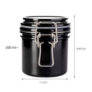 Multifunctional Stylish Fall Resistant Airtight BPA Free PET 200ml Black Flip Top Food Storage <b>Jars</b> - Product Image 2