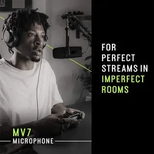 Mv7 microfone dinâmico para streaming, jogos, estúdio, computador usb, microfone xlr profissional, alta qualidade