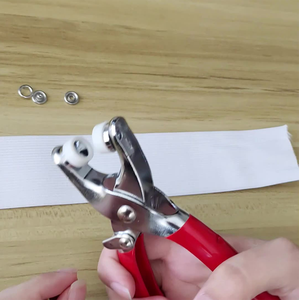 Outils de fabrication de bijoux Pince à œillets de 6mm avec 100 cors d'oeil d'air dorés et argentés pour cuir/ceinture/chiffons - Product Image 5