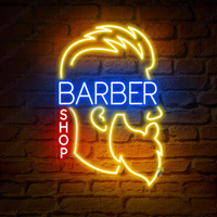 Dekorasi Dinding Elektronik Kustom untuk Toko Pangkas Rambut, Logo Neon Bisnis, Tersedia Dropshipping, Lampu Neon LED Kustom