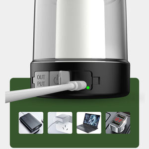 Lanterne de <span class=keywords><strong>camping</strong></span> LED rechargeable, lampe de tente portable à intensité variable avec 3 modes d'éclairage, lanterne d'urgence étanche avec batterie externe - Product Image 3