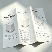 Guía de Producto Tríptica a Todo Color con Tamaño Ajustable, Manual de Usuario, Impresión de Libros para Artículos de Marca con Tarjeta Insertable