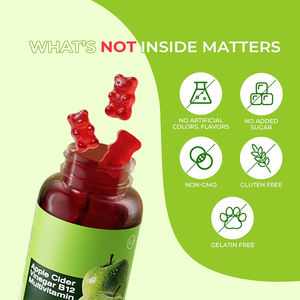 Permen Kunyah Cuka Apel Bebas Gula Vegan <span class=keywords><strong>Vitamin</strong></span> Gummies Cuka <span class=keywords><strong>B12</strong></span> Energi & Metabolisme, Suplemen Pendukung Multivitamin - Product Image 3