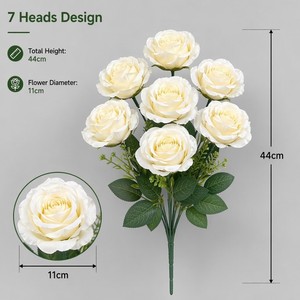 Bouquet <span class=keywords><strong>de</strong></span> 7 roses artificielles en soie, fleurs réalistes pour la décoration <span class=keywords><strong>de</strong></span> mariage, <span class=keywords><strong>de</strong></span> fête, <span class=keywords><strong>de</strong></span> table, <span class=keywords><strong>de</strong></span> <span class=keywords><strong>maison</strong></span> et <span class=keywords><strong>de</strong></span> <span class=keywords><strong>jardin</strong></span>, vente en gros - Product Image 4