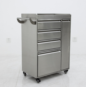 Chariot de salon moderne en acier inoxydable robuste à 4 tiroirs avec porte-gobelets pour salon de coiffure - Product Image 2