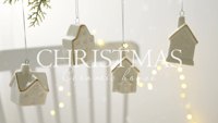Petite maison de Noël en céramique avec ornement d'arbre de Noël éclairé et jouet de figurine pour décorations festives