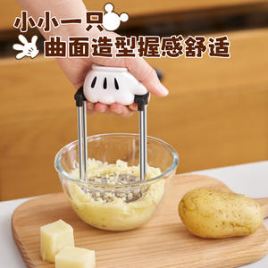 Écrase-pommes en acier inoxydable rouge, petit presse-purée pour aliments pour bébés et purée de fruits, ustensile de cuisine - Product Image 2