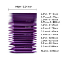 Juego de Agujas Circulares Intercambiables de Aluminio Morado en 13 Tamaños con Bolsa de Tela para Proyectos de Tejido de Suéteres DIY
