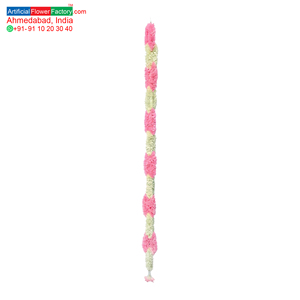 Artificial Flower Garland Sakad Ladi Pink <b>White</b> Decorative <b>Hanging</b> Floral String for Wedding Festival Home Decor - Product Image 1
