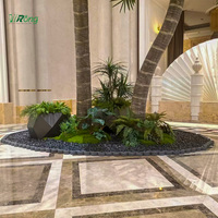 Grand palmier artificiel en plastique et fibre de verre, imitation tropical, de 5 à 7 mètres, pour la décoration d'hôtel